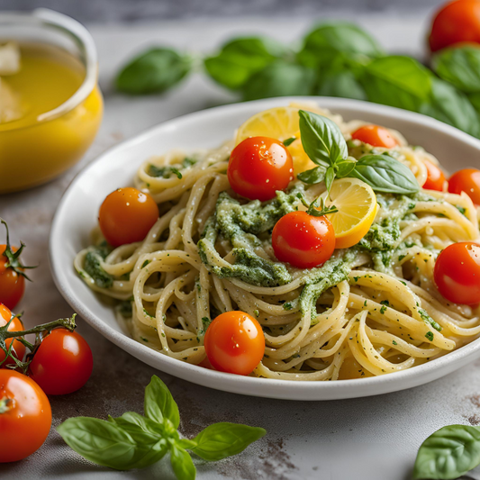 Citrusy Lemon Balm & Basil Pesto Pasta