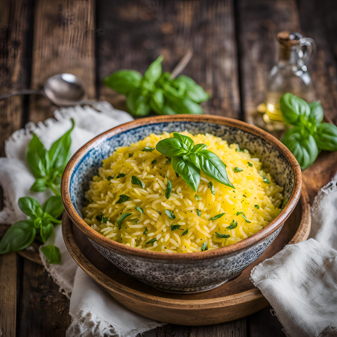 Saffron & Basil Infused Rice