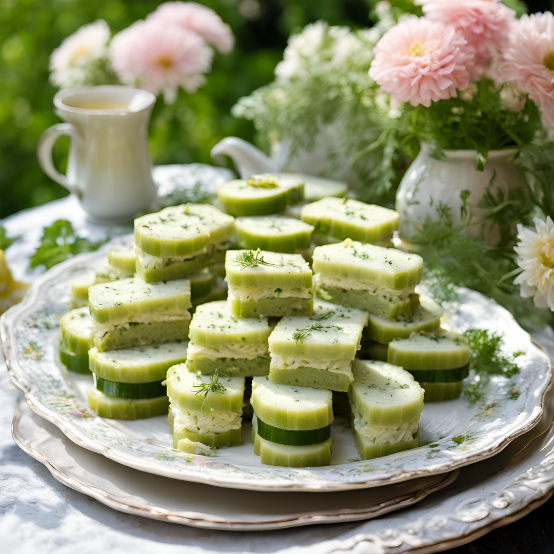 Dill & Lemon Balm Cucumber Tea Sandwiches